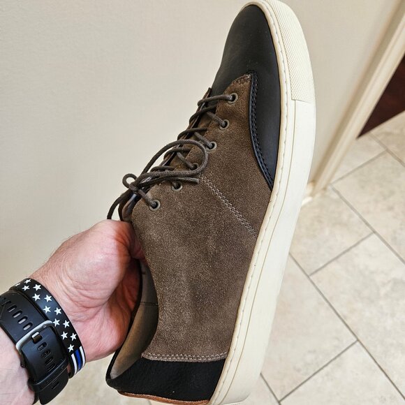 TCG Men's Cooper Leather Sneakers, Black/Gray, Sz 12 - Picture 12 of 16